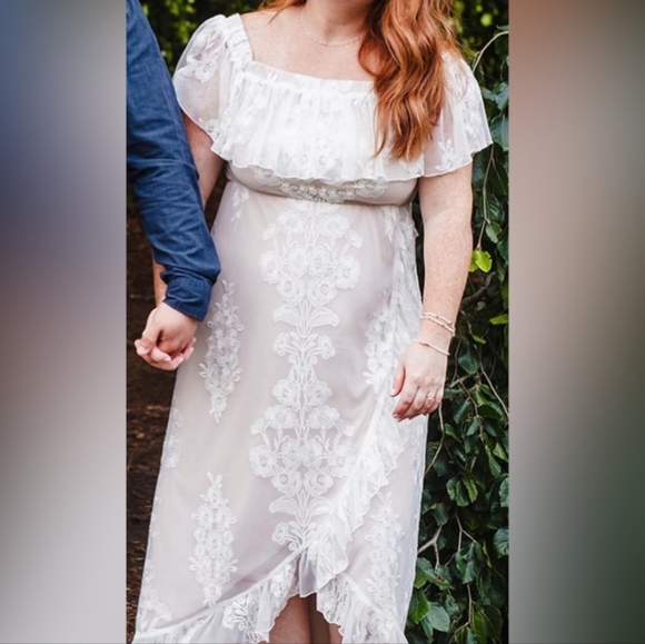 Off the Shoulder Lace Midi Dress - Picture 3 of 3